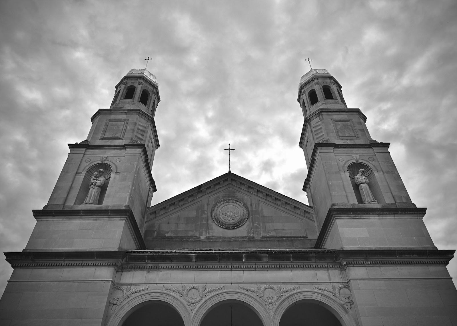 St. Casimir's twin towers over O'Donnell Square in Canton
