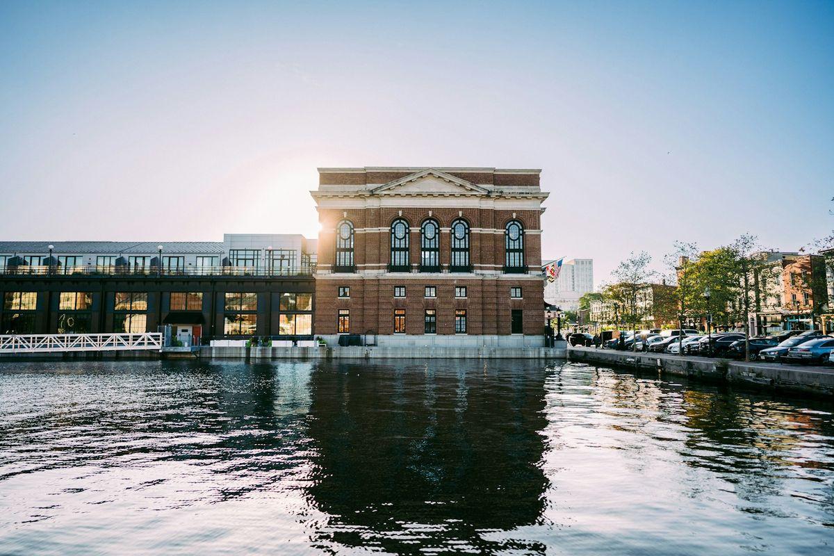 The Recreation Pier building on the Fells Point waterfront